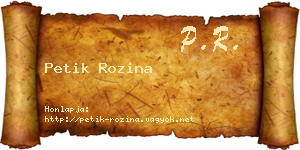 Petik Rozina névjegykártya